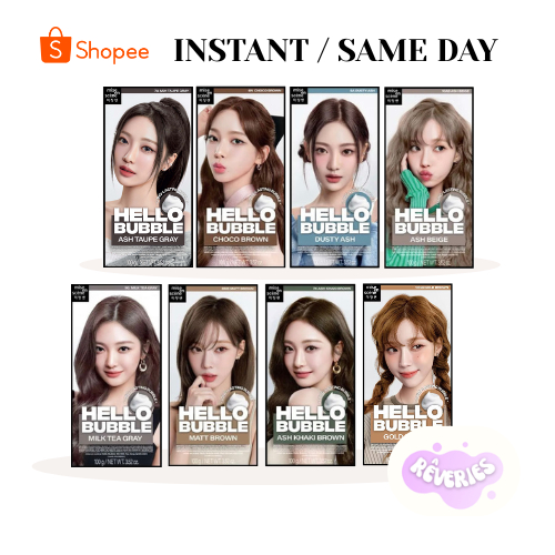(NEW, INSTANT / SAME DAY) MISE EN SCENE hello bubble hair color - milk tea gray choco brown ash taup