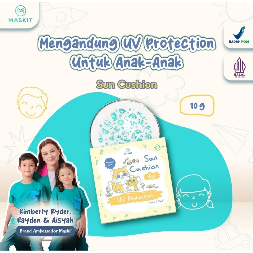 Maskit Kids Cushion Sun Protect / Bedak Cushion Anak