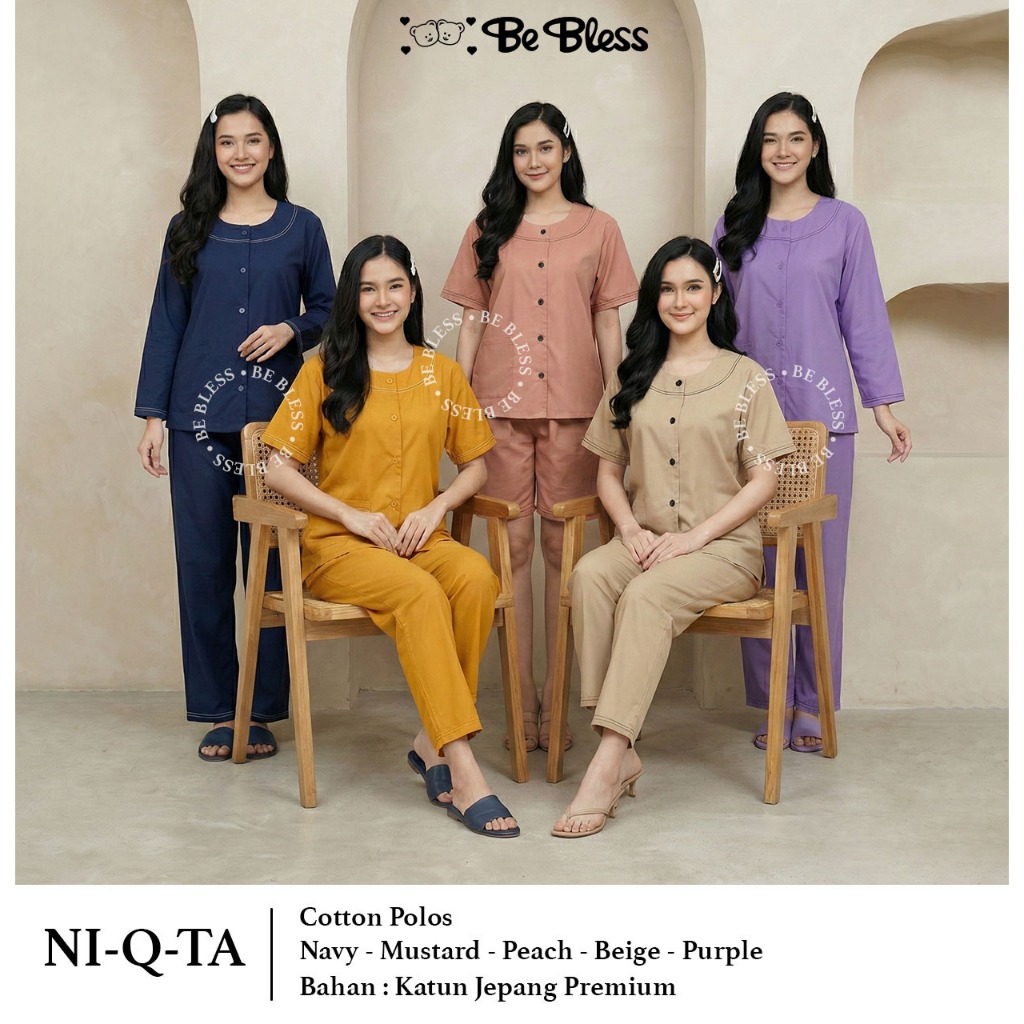 [PO] NIQTA Cotton Polos Dewasa SML 160 170 Baju Tidur Katun Jepang NQT Wanita