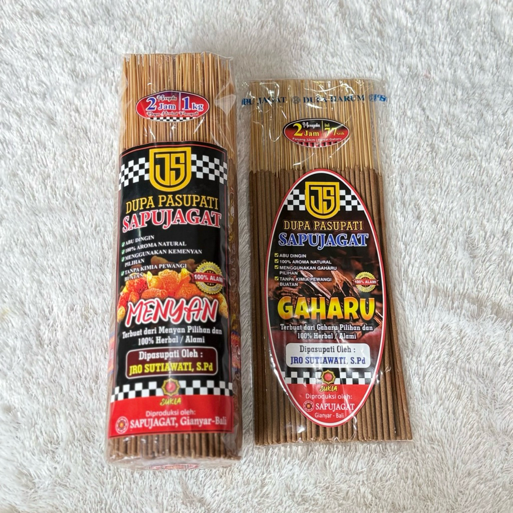 PAKET DUPA PASUPATI HERBAL, MENYAN 1kg & 77 STIK DUPA HERBAL GAHARU.