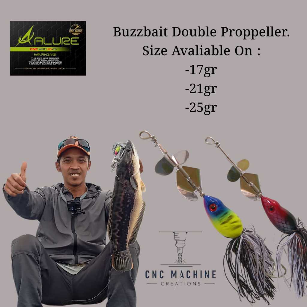 Buzzbait Slater Double Propeller  Umpan gabus toman Alure