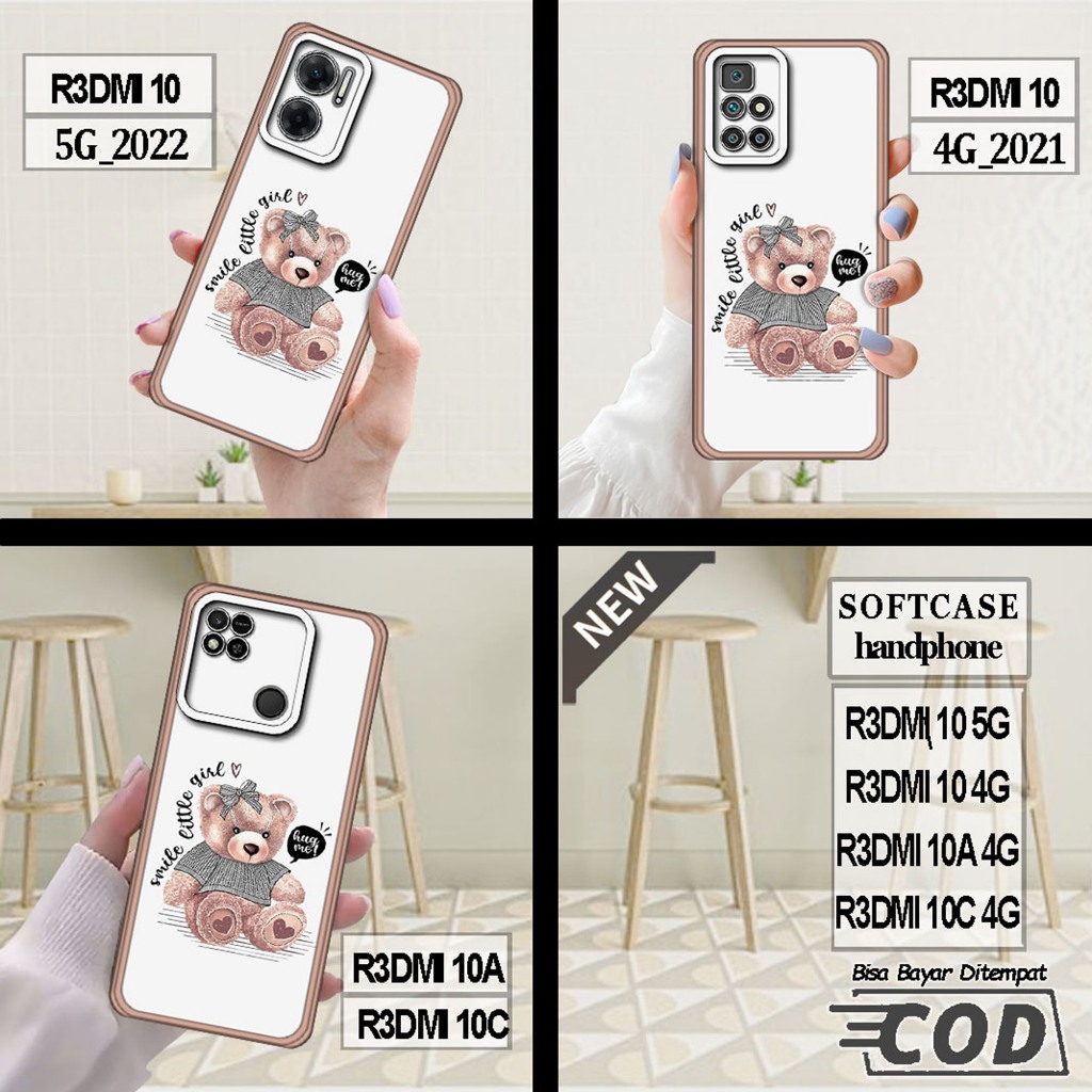 Case REDMI 10 5G ,REDMI 10 4G ,case REDMI 10A ,case REDMI 10C _Casing silikon hitam bening elastis