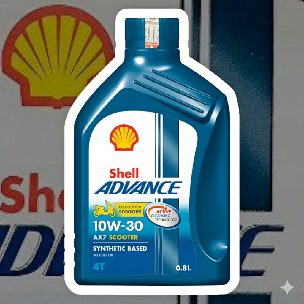 Shell Advance AX7  10W-30/10W-40  Scooter synthetic based  +  Shell gear oil ( Oli Gardan ) 15W-40