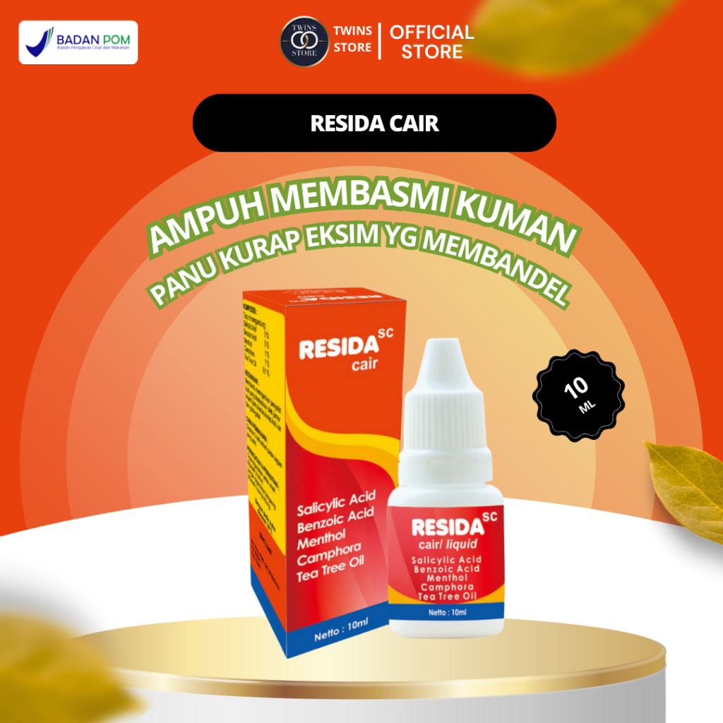 Resida Cair Obat Panu Paling Ampuh Penghilang Penyakit Jamur Gatal Badan Kurap Kulit Wajah Original