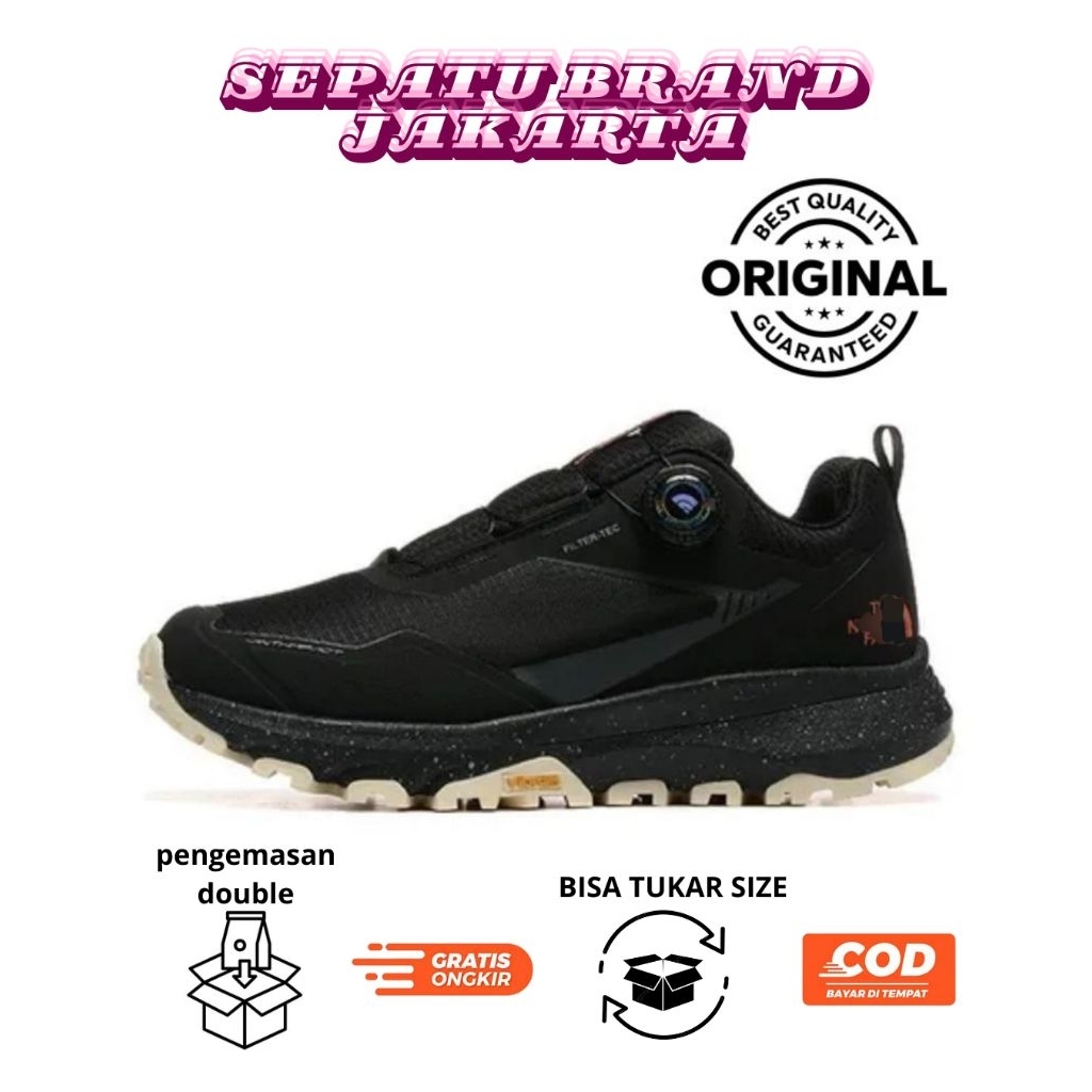 Sepatu Hiking TNF Fastpack 3 GTX Original Black Cream Olahraga Mendaki Gunung