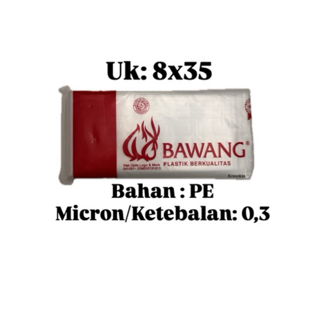 Plastik PE Bawang ukuran 8x35
