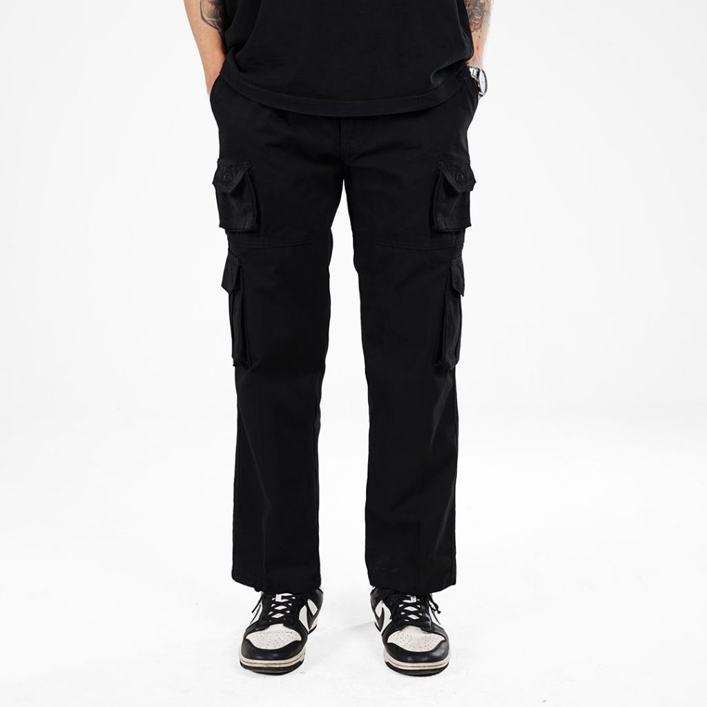 Long cargo black stretch Woodland