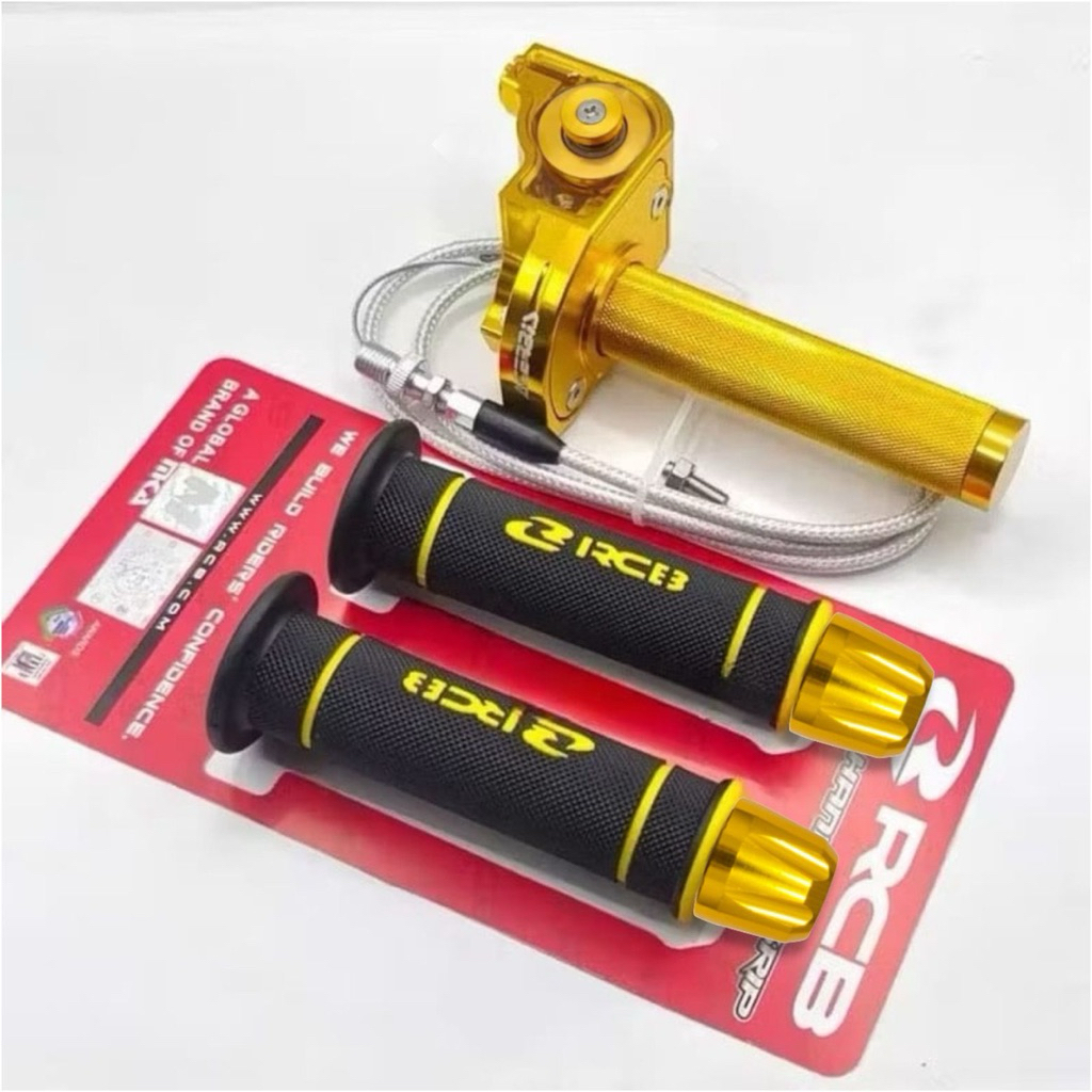 Paket Gas Spontan Acerbis V1 Plus 1 Kabel + Handgrip RCB HG55 Original + Jalu Stang Cnc Universal pa
