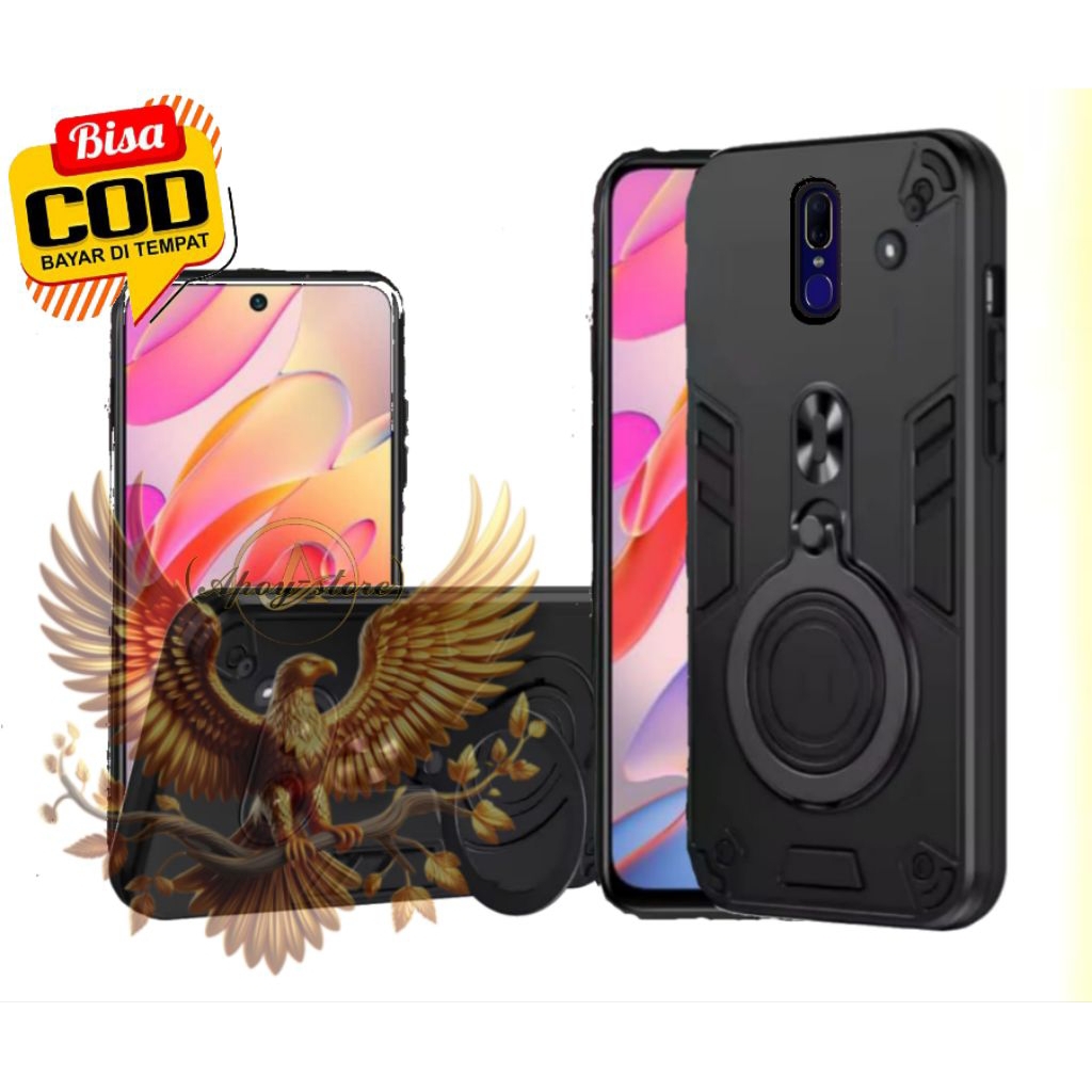 CASE HP OPPO F11 CASE ROBOT HIT EYE RING PRO CAMERA HARDCASE ARMOR NEW COVER