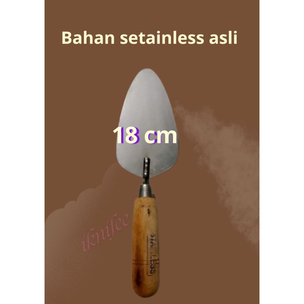 Cetok Tukang Bangunan cetok Tanah Stainlees steel Model OVAL - Kecil