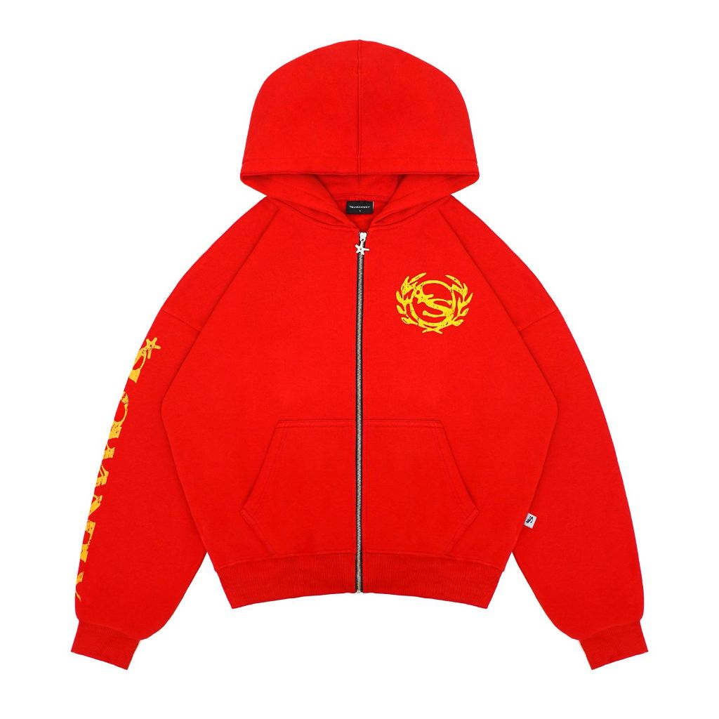 Slowandly - Zip Hoodie -  Base Red