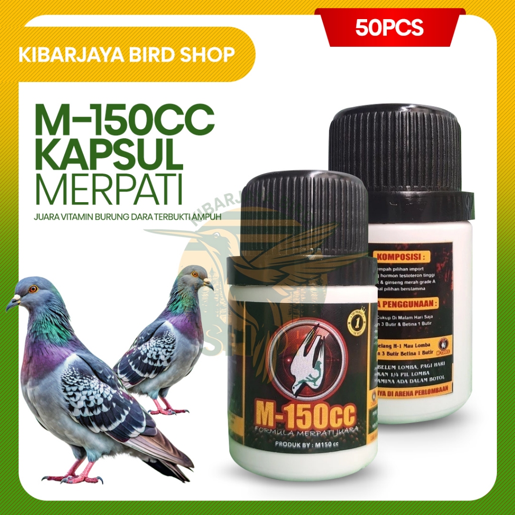 M-150CC PIL HERBAL SUPER ISI 50 PIL JAMU HERBAL NUTRISI DONGKRAK STAMINA BURUNG MERPATI JUARA
