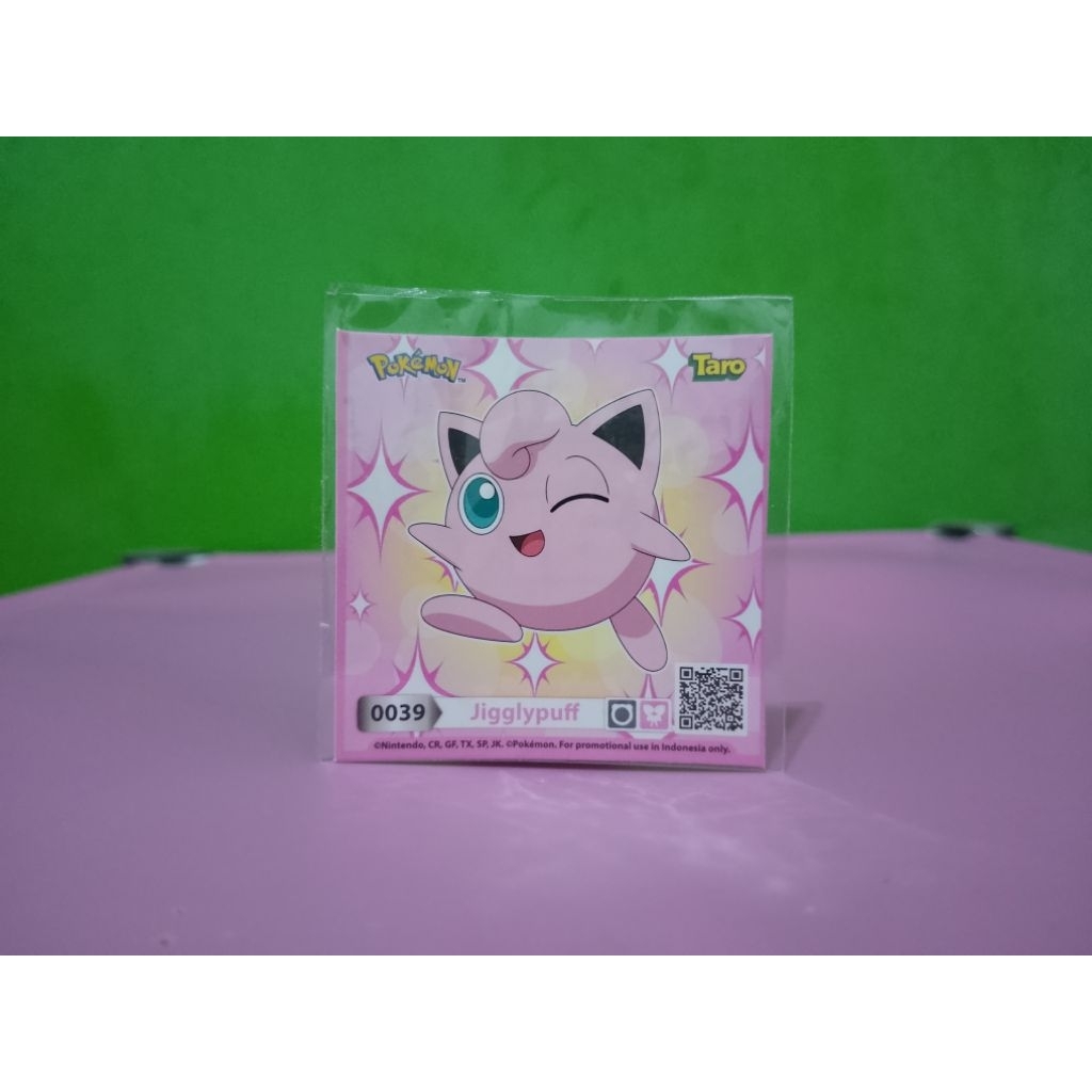 Stiker / Sticker TARO x POKEMON - JIGGLYPUFF - Nintendo New Murah Retro Vintage Rare Koleksi Mainan 