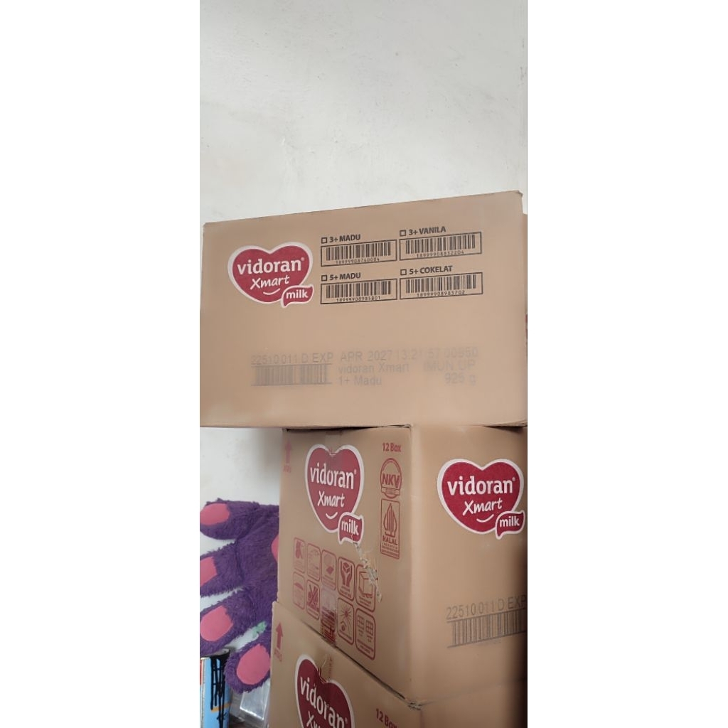 1 KARTON VIDORAN 1+ 925GRAM MADU VANILA (12 kotak)