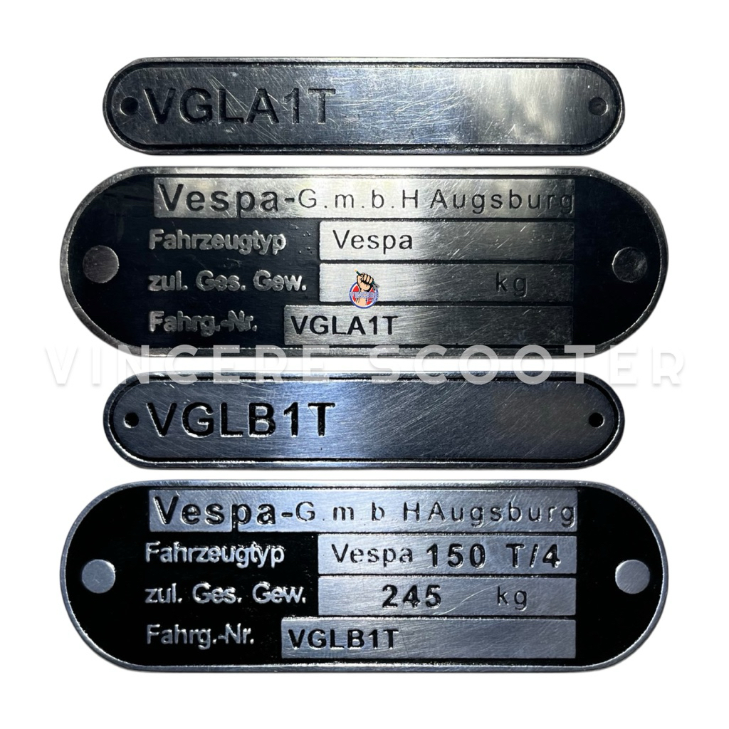 Emblem Plat Paneng Body Chasis Sasis Vespa VGLA VGLB Kongo T4 Augsburg