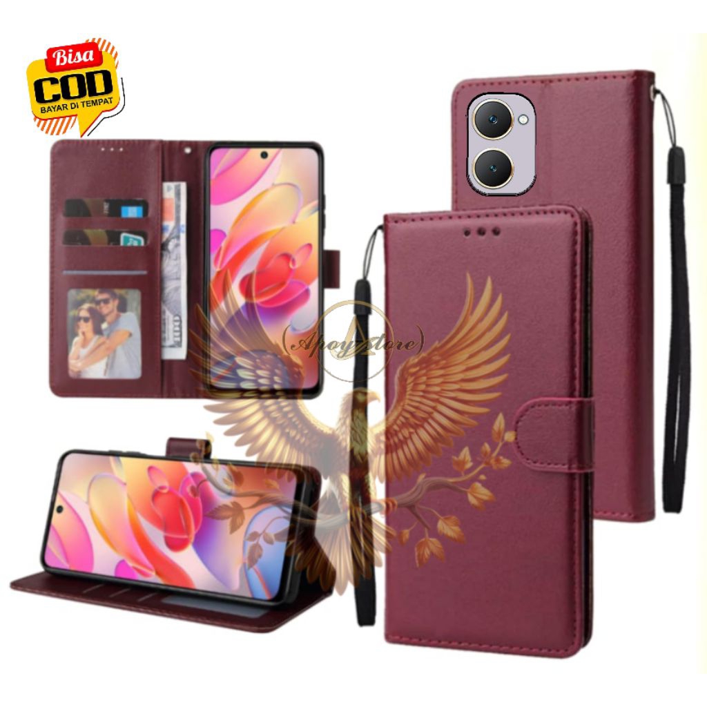 CASE HP VIVO Y03 - CASING DOMPET-FLIP LEATHER-SARUNG HP