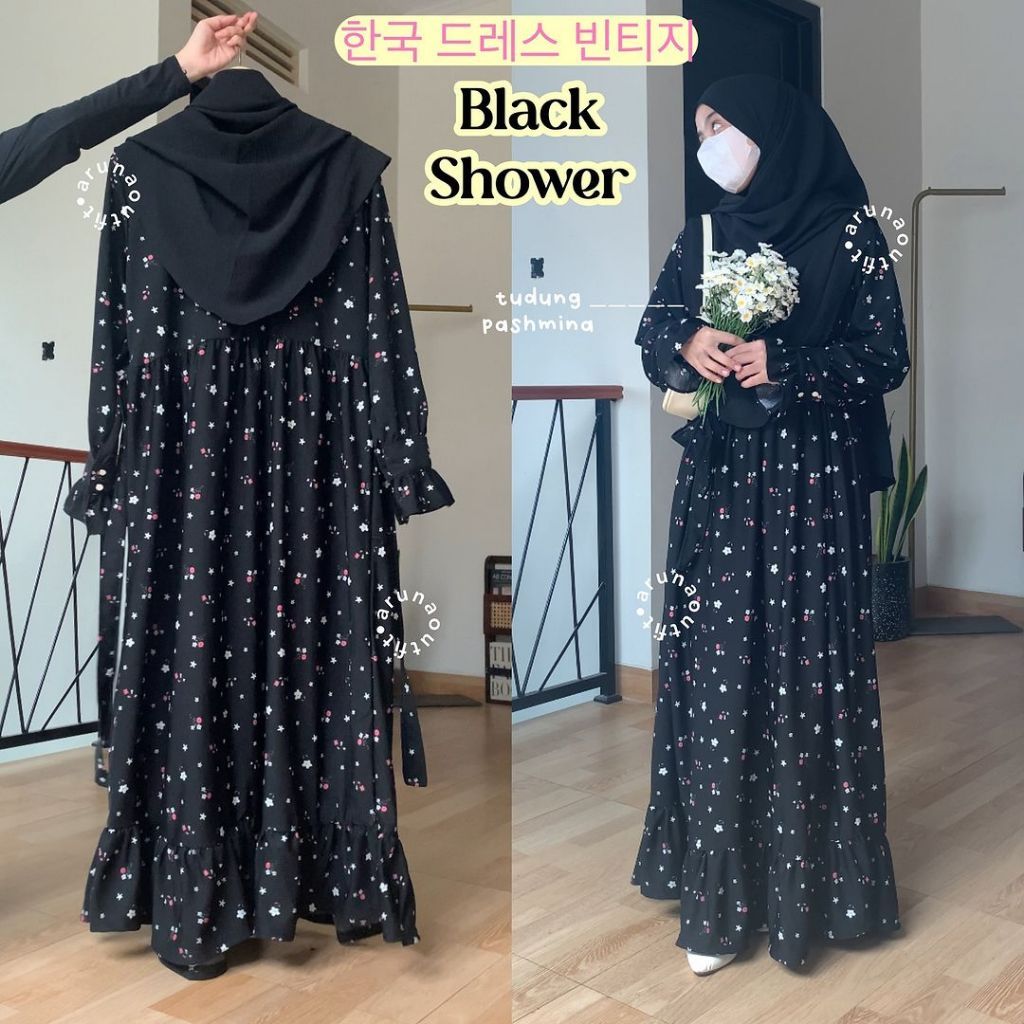 KOREAN DRESS VINTAGE SET GAMIS HIJAB BY ARUNA OUTFIT