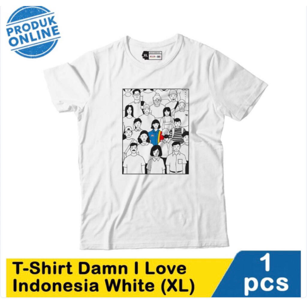 Kaos T-Shirt Indomaret Damn I love Indonesia White