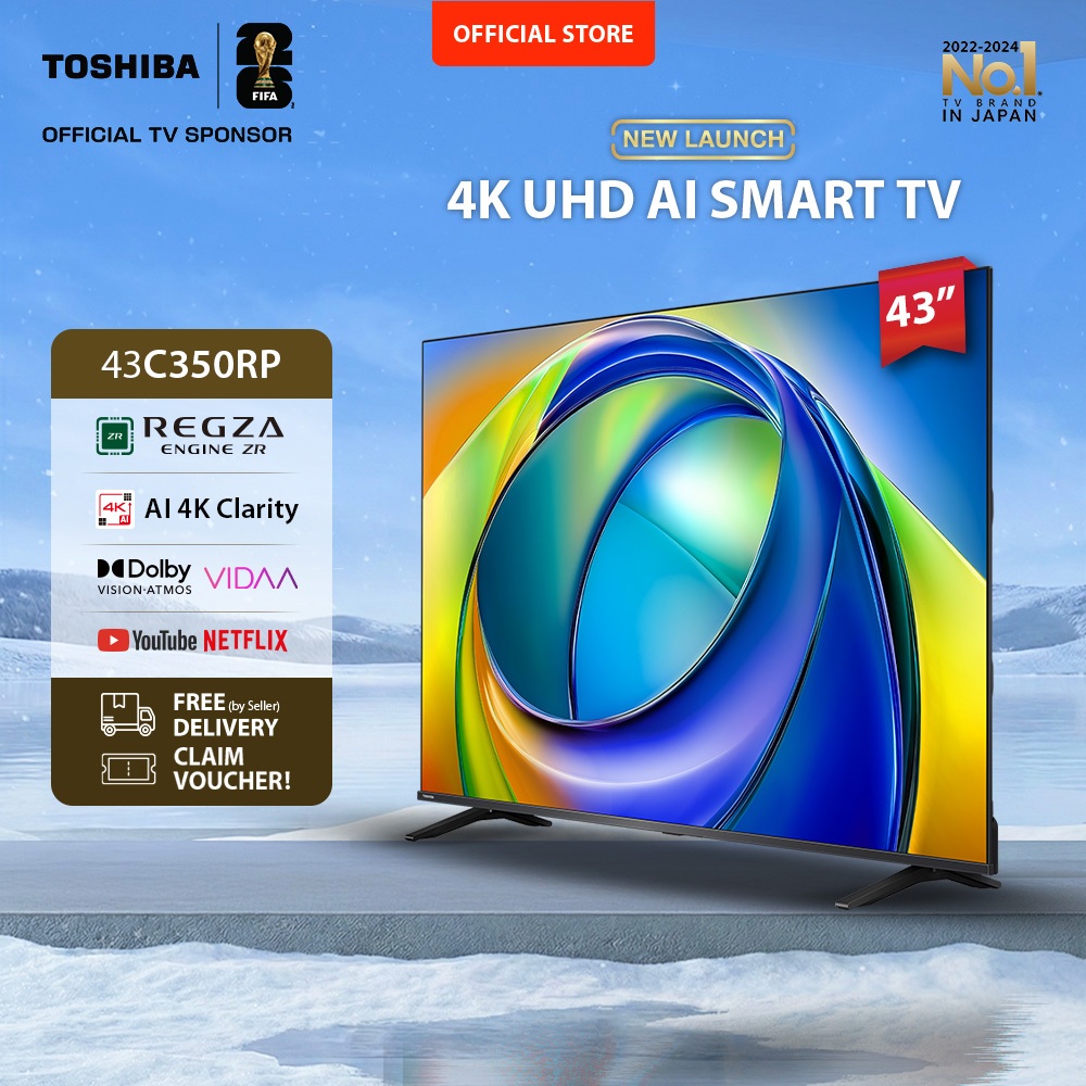 [4K] [FREE ONGKIR JABODETABEK] Toshiba TV 43" 4K UHD Smart TV - Regza ZR Gen3 Dolby Vision Atmos HDR