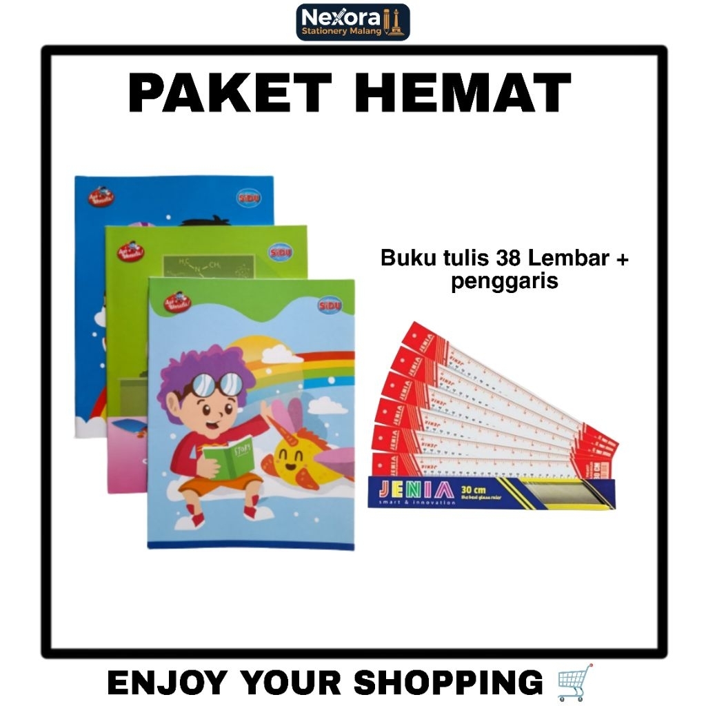 Buku Tulis Isi 32 38 42 58 Lembar + Penggaris 15 20 30cm - Big Boss dan Merk Lainnya - alat tulis sa