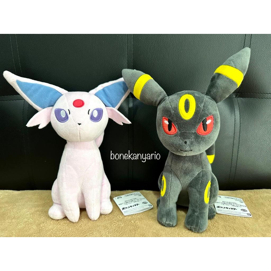 Boneka Pokemon Espeon Umbreon Mega Mofugutto Plush Original Banpresto Bandai Jepang Eevee Sylveon