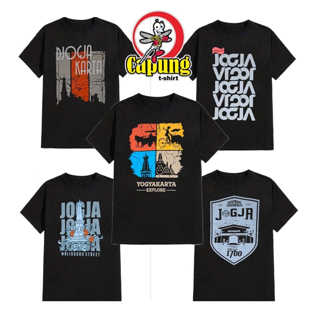 KAOS JOGJA ORIGINAL JOGJA ASLI MEREK CAPUNG T-SHIRT KAOS JOGJA OLEH OLEH KHAS JOGJA KAOS JOGJA MALIO