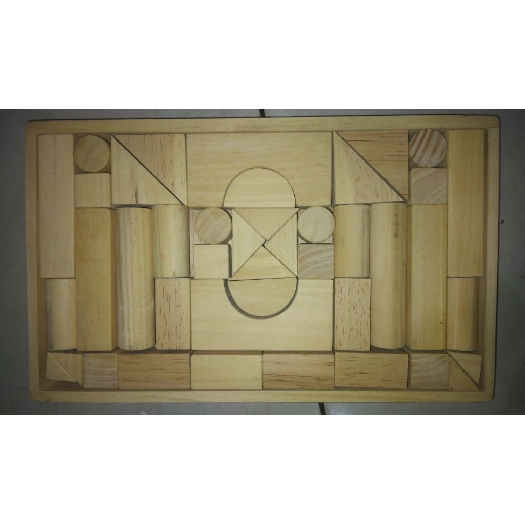 Balok Kayu Susun Natural Jumbo. Mainan Anak Edukatif