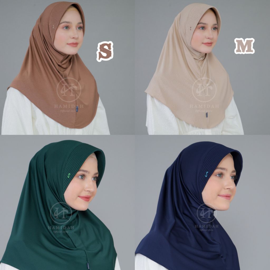 Bergo Hamidah Dijamin Original ((PROMO HABISIN STOK)) Bahan JERSEY Hijab Instant