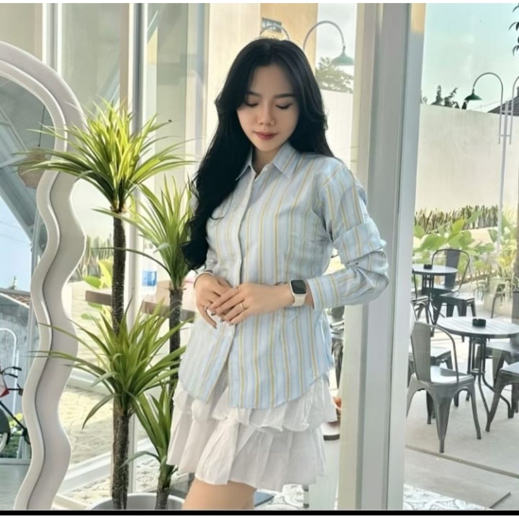 Baju Wispie wanita kekinian Atasan Wanita Kekinian Kemeja Wanita Kekinian Kemeja Wanita Salur