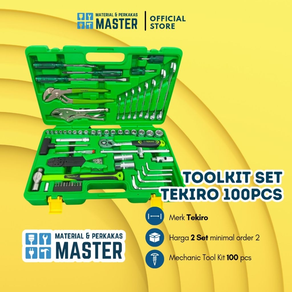 Tool Kit Tekiro 100pcs Kunci Ring Pas Sok Set Tekiro Mechanic Tool Set