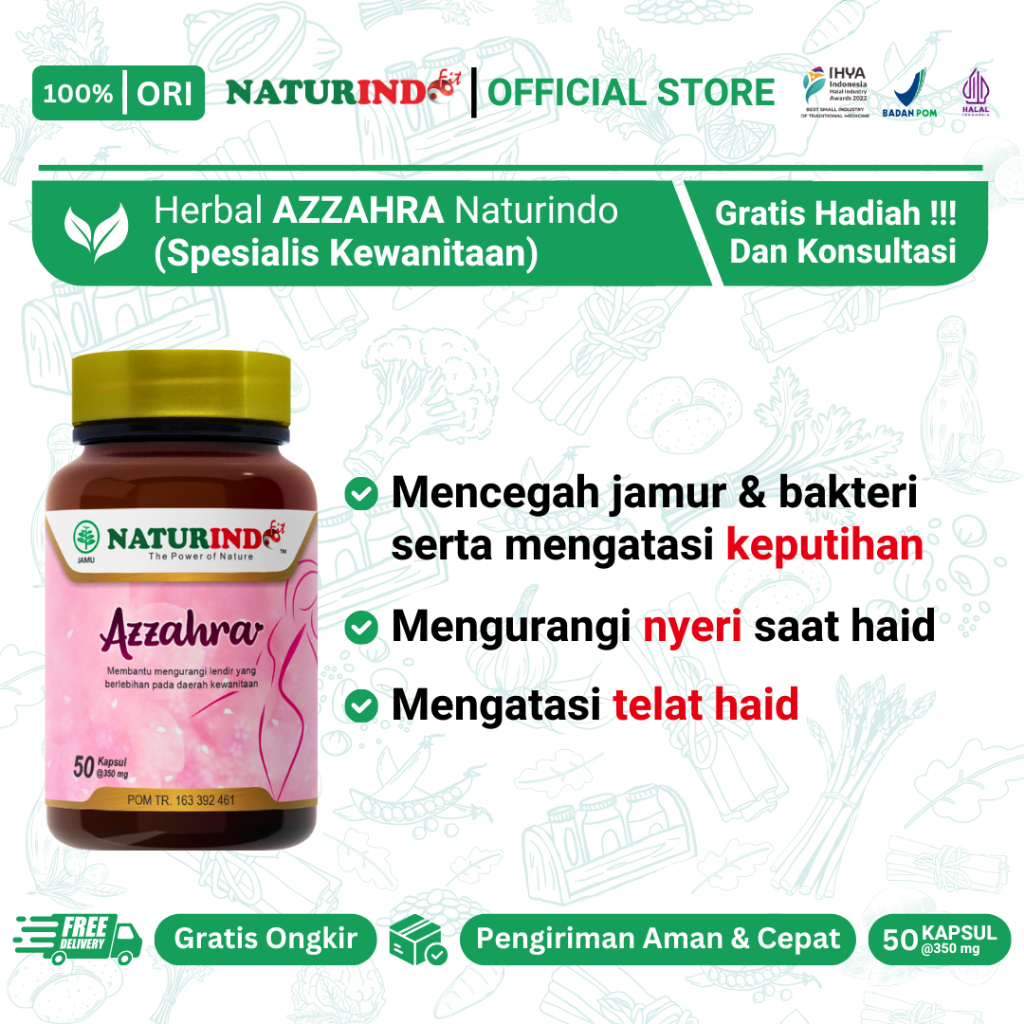 Obat Herbal Naturindo Fit - AZZAHRA Perawatan Organ Kewanitaan Keputihan Dan Telat Datang Bulan