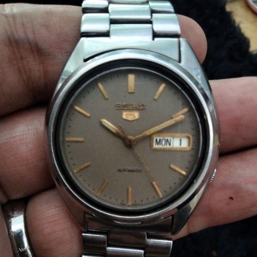 Seiko 5 grey dial matic mulus terawat