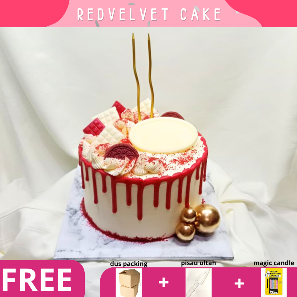 Redvelvet Cake / Korean Cake / Kue Ulang Tahun / Birthday Cake / Kue Ultah