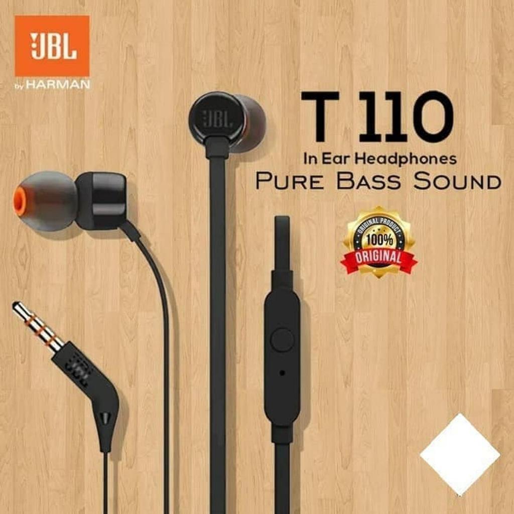 JBL headset T110 pure bass earphone with mic original IMS by harman