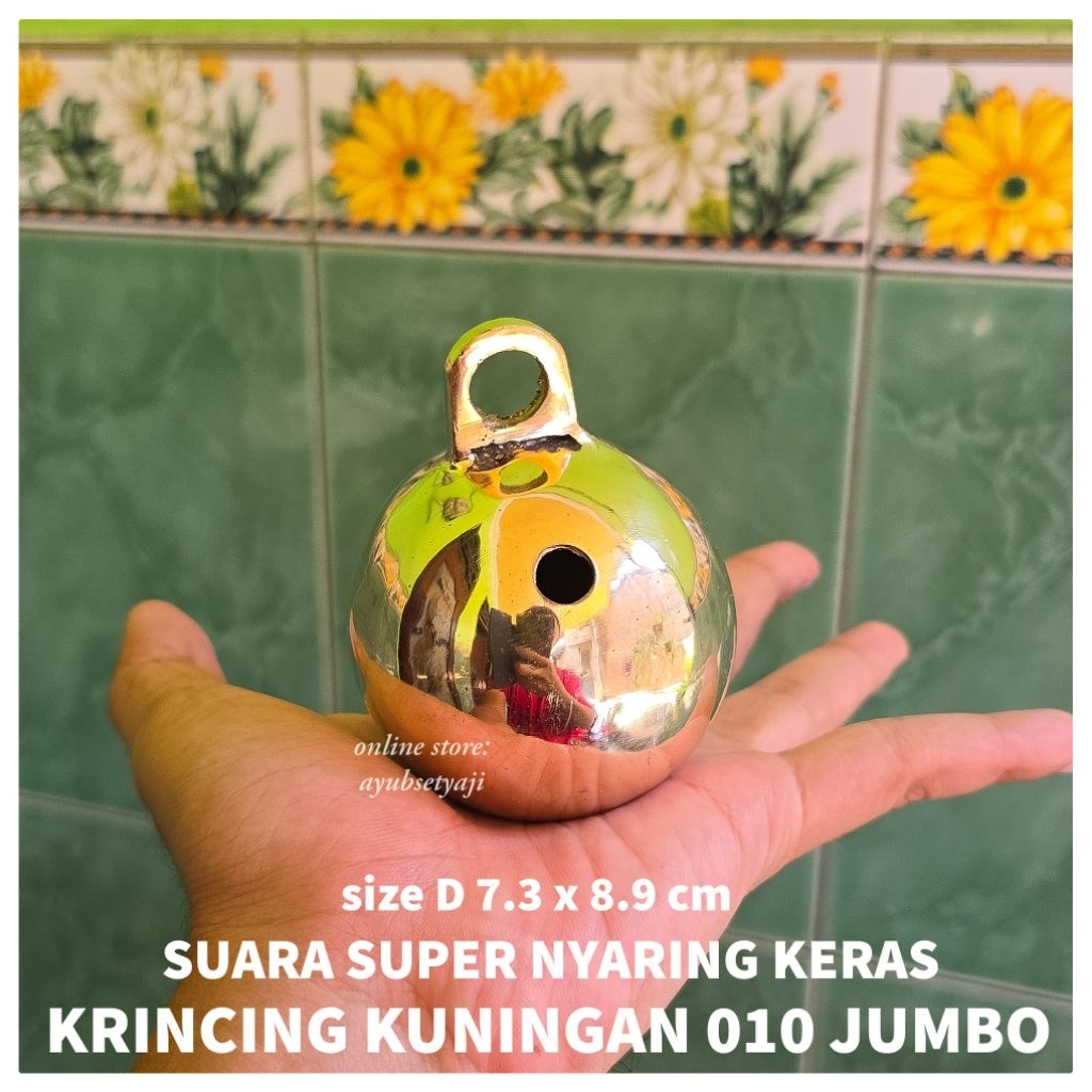 Lonceng Kuningan no 10 ( D 7.3 x T 8.9 cm ) Klintingan Bulat BESAR Brass Bell klinting jaranan baron