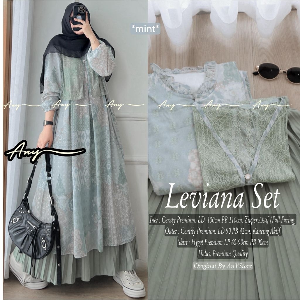 ayundia alisha setelan tunik dan rok by A.N.Y long tunic jumbo ld 120 CM rok panjang plisket long tu