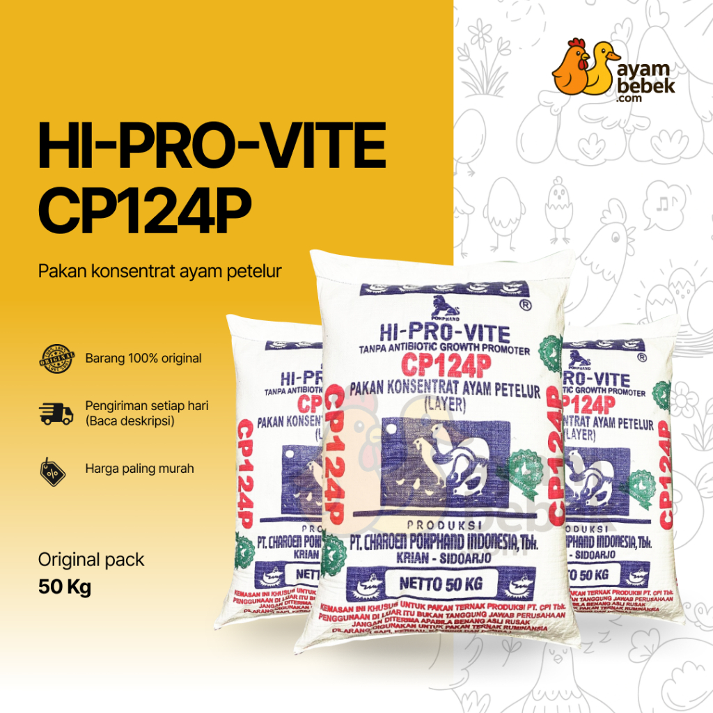 Konsentrat Ayam CP 124 P - Charoen Pokphand | GROSIR KILOAN| Untuk Ayam Petelur (Layer) | AyamBebek 