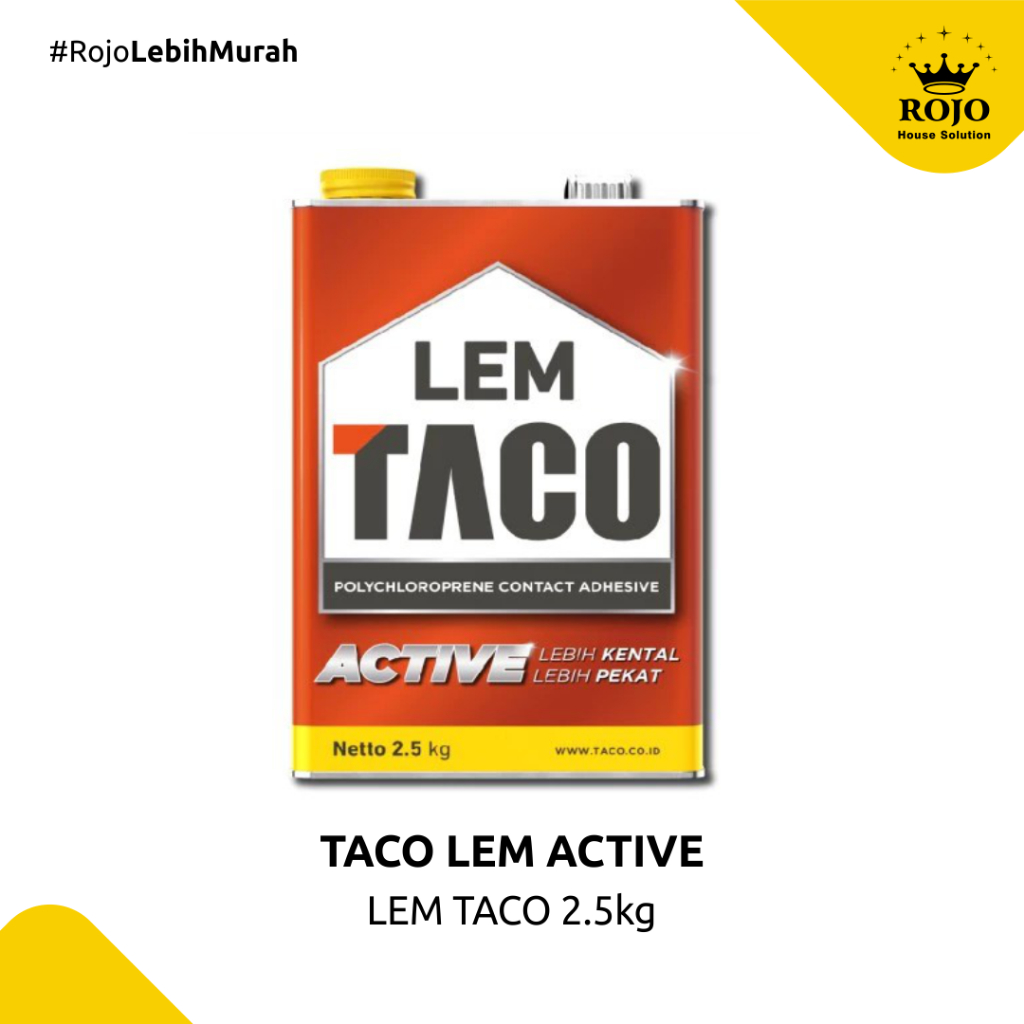 Lem Active Taco Merah 2.5kg | Lem Perekat Vinyl HPL Serbaguna