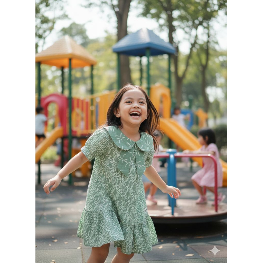 dress batik sage green