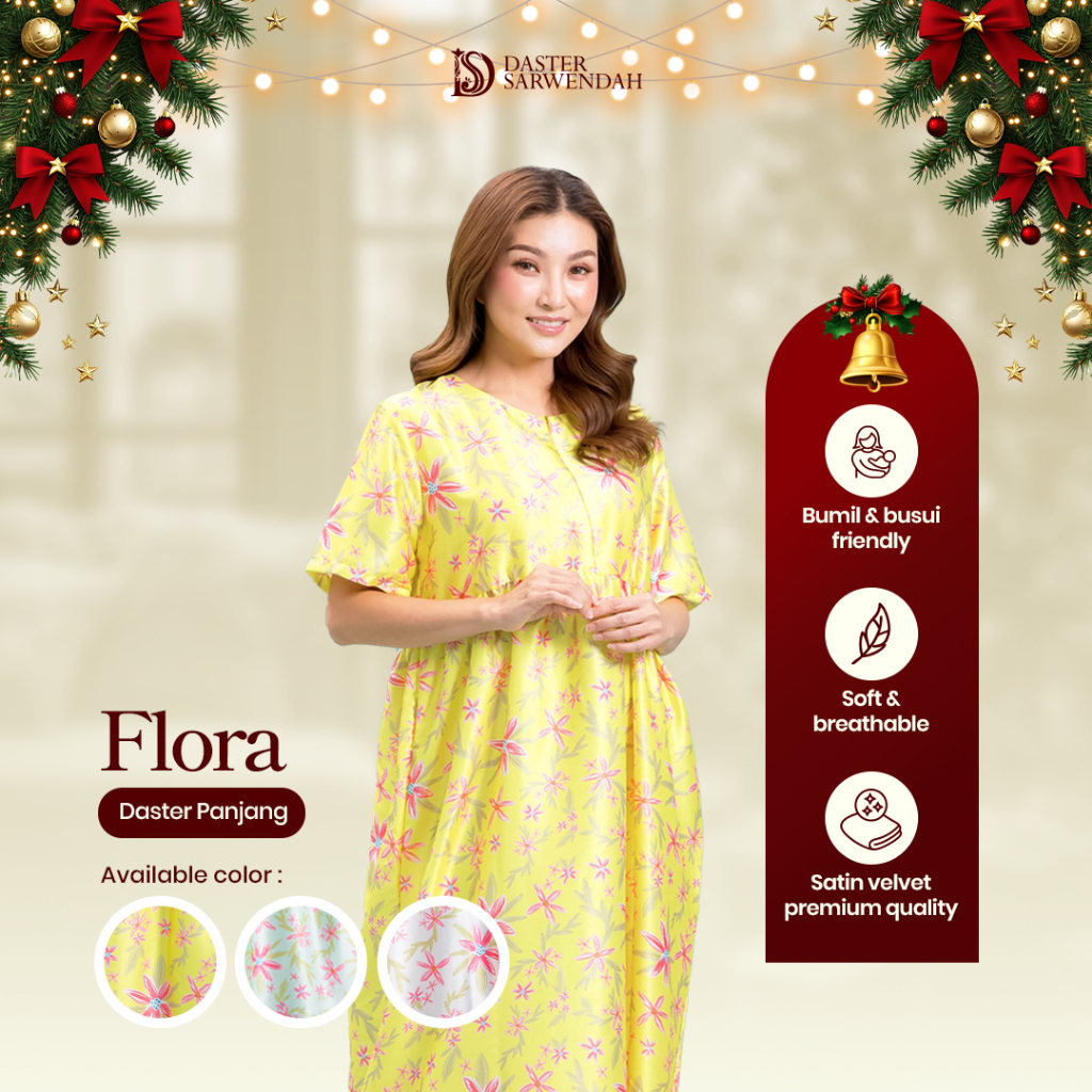 Daster Sarwendah - FLORA - Daster Panjang - Satin Velvet