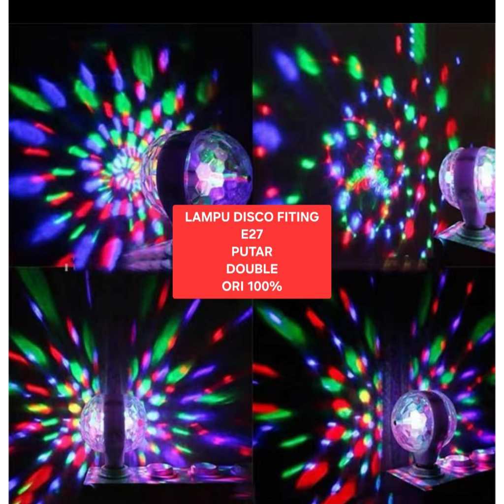 B05 LAMPU DISCO 2 SISI FITING E27 PUTAR LED 6W WATT DOUBLE ORI 100% HEMAT ENERGY WARNA WARNI KELAP K