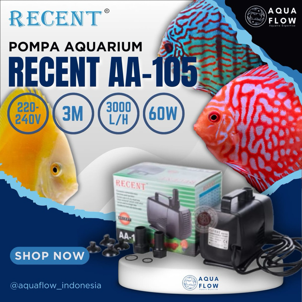 Pompa Aquarium Recent AA 105 3000L/H 60W / Pompa Kolam / Pompa Celup / Pompa Aquarium