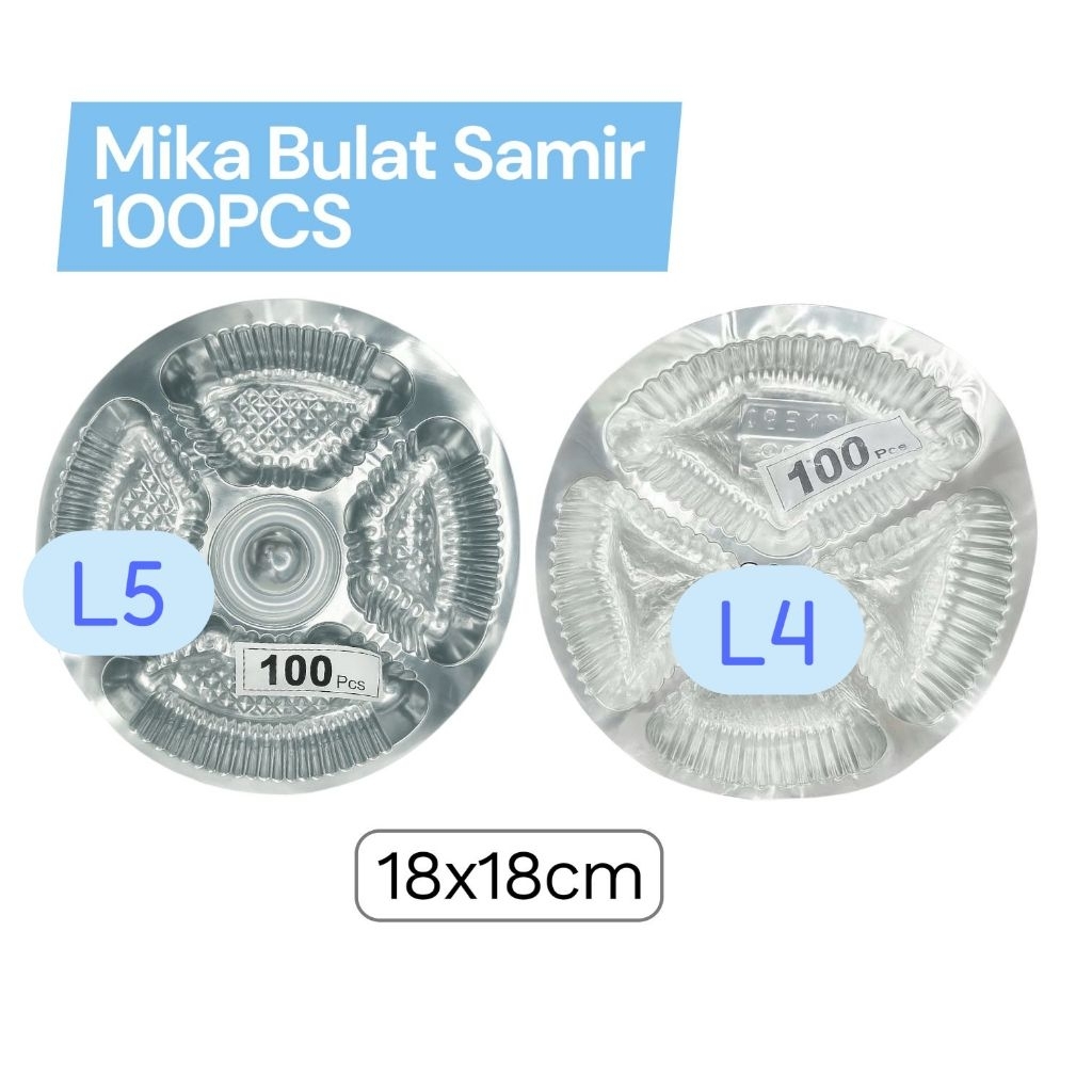Mika Nasi Plastik Sekat Bulat Samir 100PCS