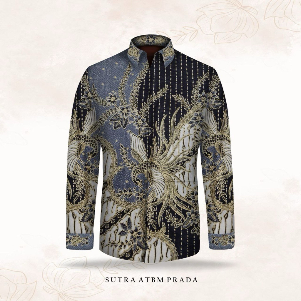 Kain Batik Tulis Sutra Prada Premium Pola Kemeja - RR014