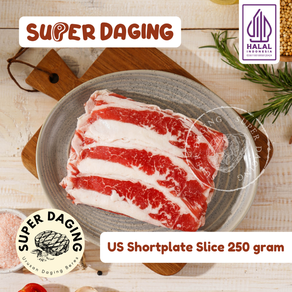 US Shortplate Beef Daging Sapi Slice 250g - Super Daging Malang