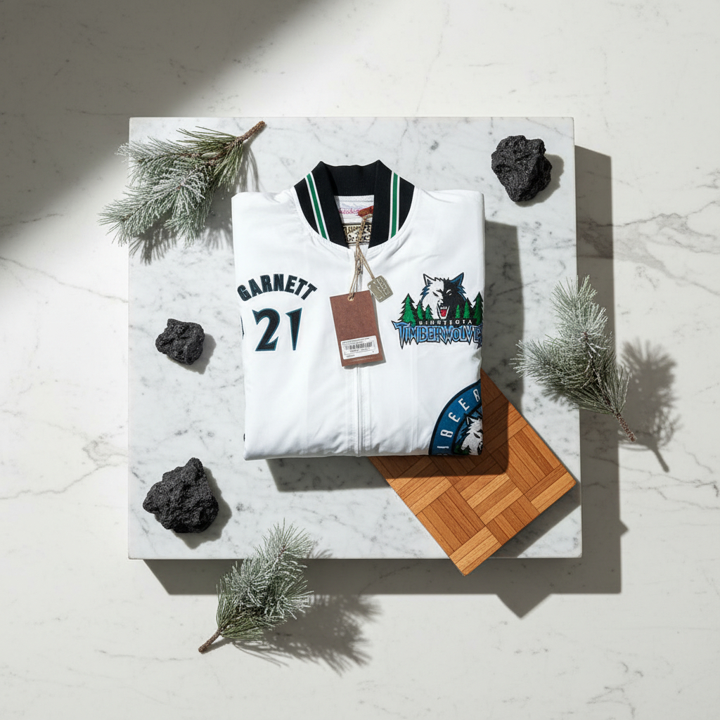 Jaket Unisex Authentic Minnesota Timberwolves Kevin Garnett L BNWT Original 100%