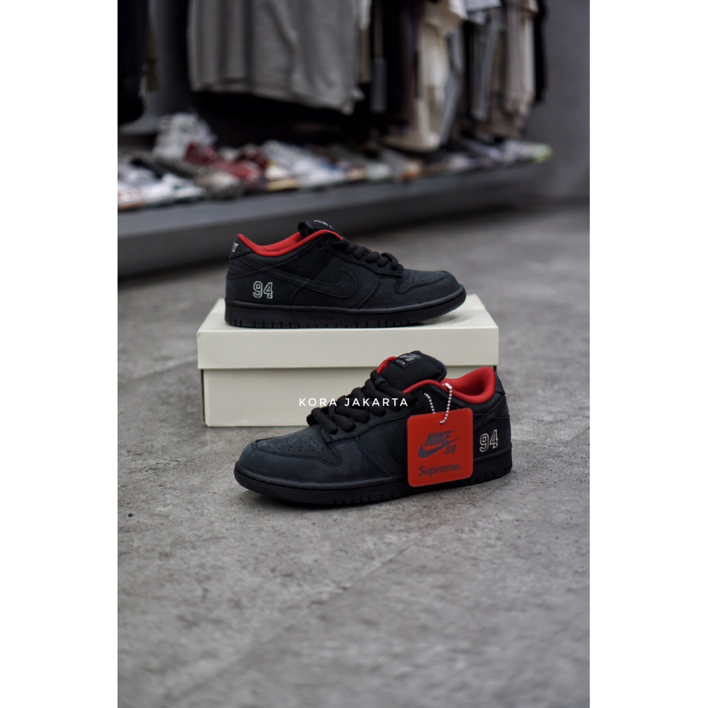 Nike SB Dunk Low Pro X Supreme Black 100% Original