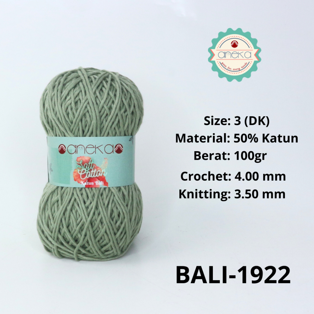 ANEKA - Benang Rajut Katun Bali ANEKA / Soft Cotton Big Ply made by ANEKABENANG - 1922