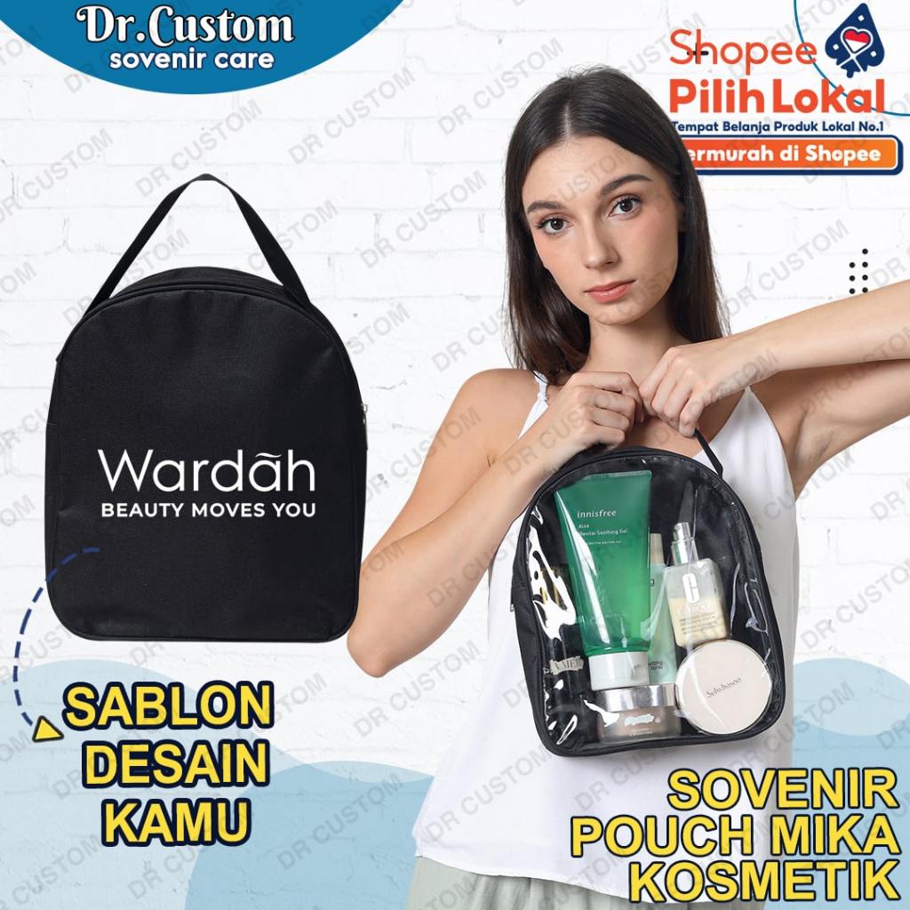 Dr Custom Sovenir - Pouch Kosmetik - Tas Mika Skincare Custom Sablon - Pouch Alat Mandi
