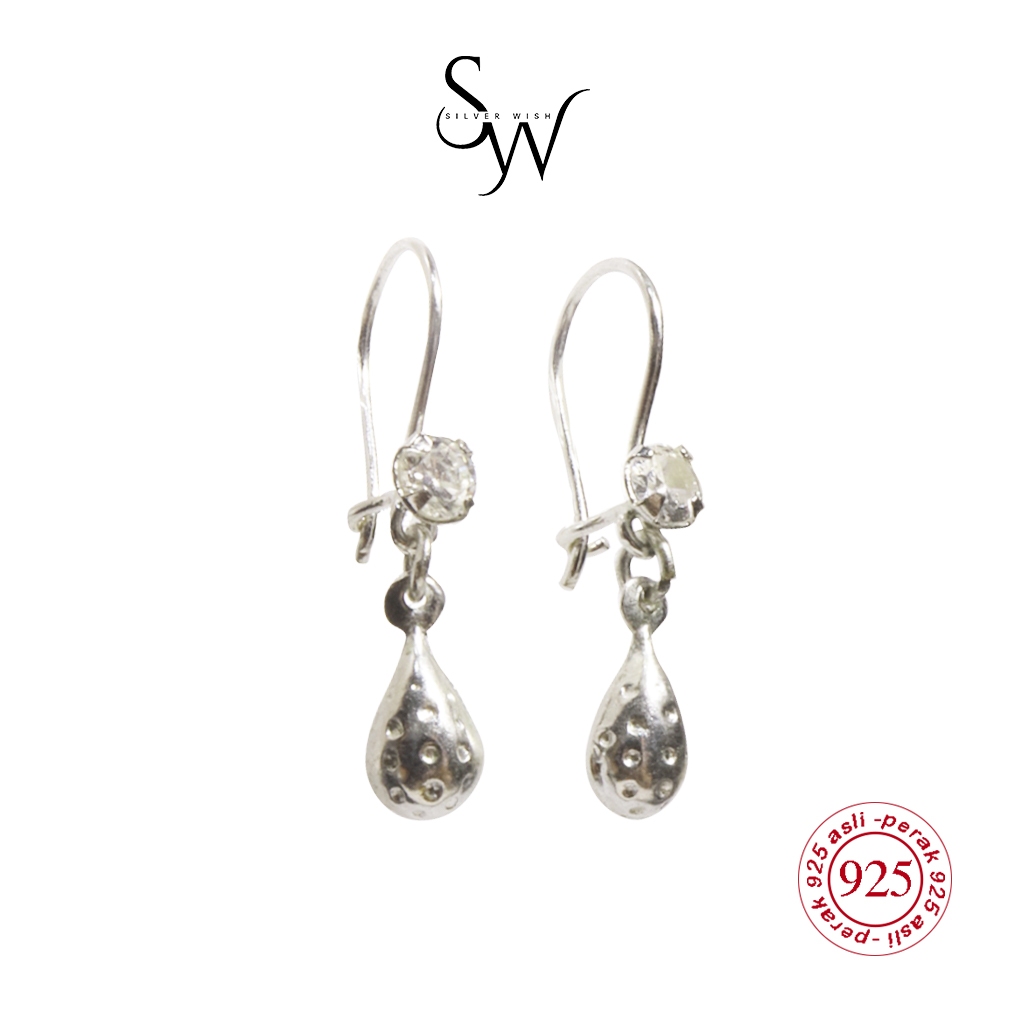 Silver Wish Earrings Sterling Silver 925 - Anting Remaja Perak S925 Labu Totol Gantung Panjang